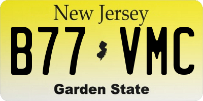 NJ license plate B77VMC