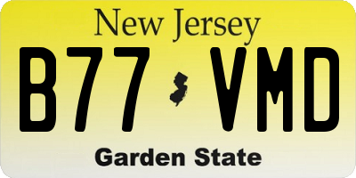NJ license plate B77VMD