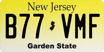 NJ license plate B77VMF