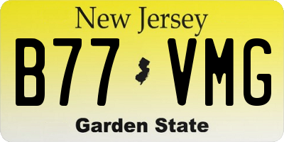 NJ license plate B77VMG