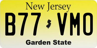 NJ license plate B77VMO