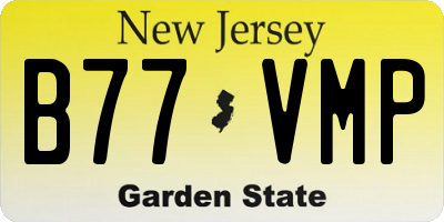 NJ license plate B77VMP