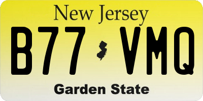 NJ license plate B77VMQ