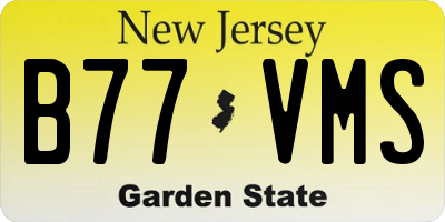 NJ license plate B77VMS