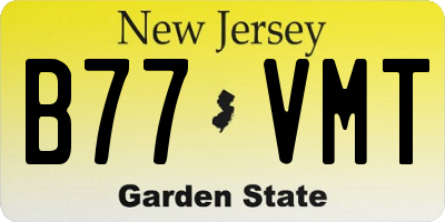 NJ license plate B77VMT