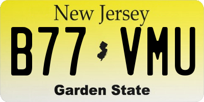 NJ license plate B77VMU
