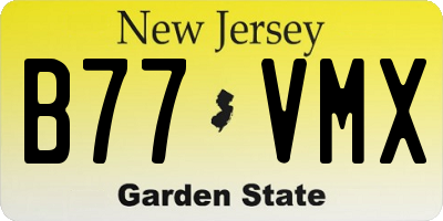NJ license plate B77VMX