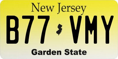 NJ license plate B77VMY