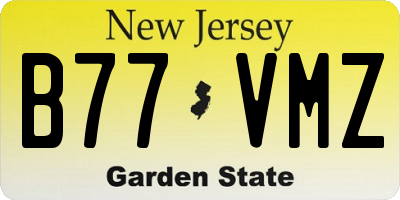 NJ license plate B77VMZ