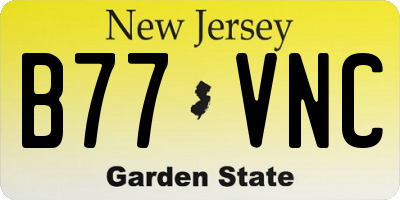 NJ license plate B77VNC