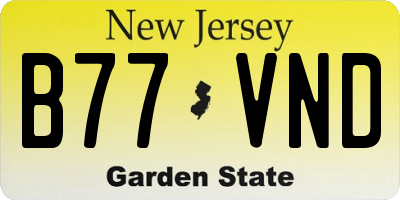 NJ license plate B77VND