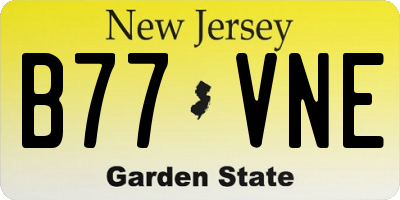 NJ license plate B77VNE