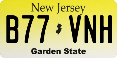 NJ license plate B77VNH