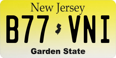 NJ license plate B77VNI