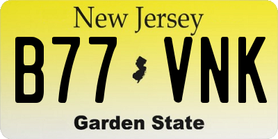 NJ license plate B77VNK