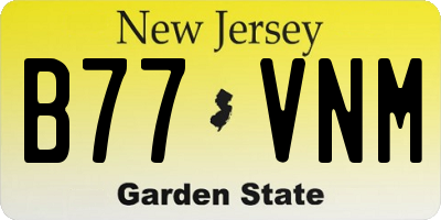 NJ license plate B77VNM