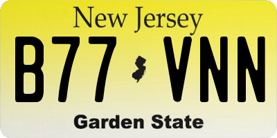 NJ license plate B77VNN