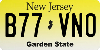 NJ license plate B77VNO