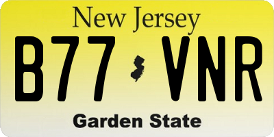 NJ license plate B77VNR