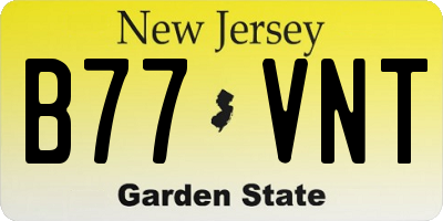 NJ license plate B77VNT