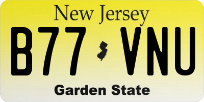 NJ license plate B77VNU