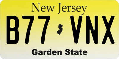 NJ license plate B77VNX