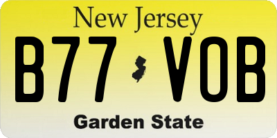 NJ license plate B77VOB