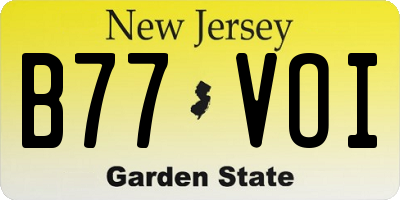 NJ license plate B77VOI