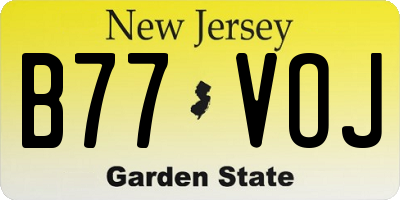 NJ license plate B77VOJ