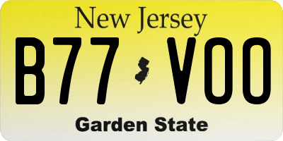 NJ license plate B77VOO