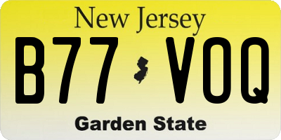 NJ license plate B77VOQ
