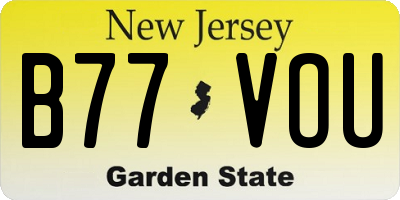 NJ license plate B77VOU