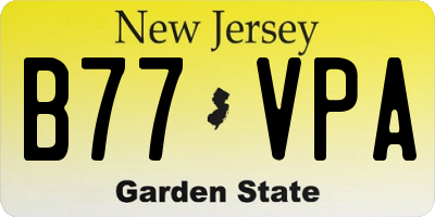 NJ license plate B77VPA