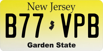 NJ license plate B77VPB