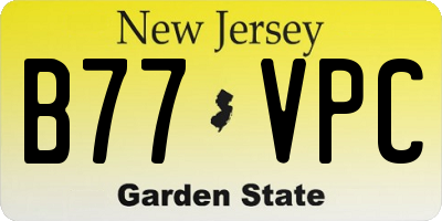 NJ license plate B77VPC