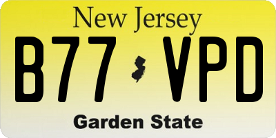 NJ license plate B77VPD