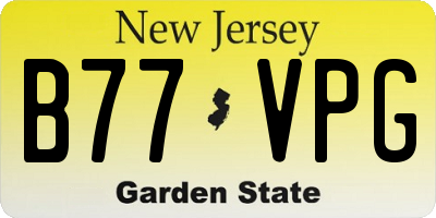 NJ license plate B77VPG