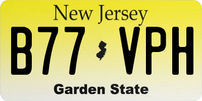 NJ license plate B77VPH