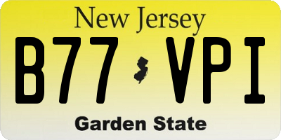 NJ license plate B77VPI