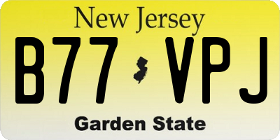 NJ license plate B77VPJ