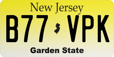 NJ license plate B77VPK