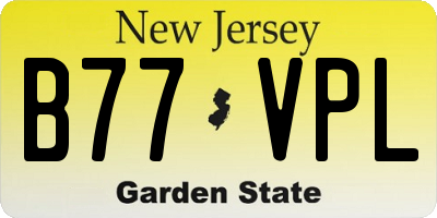 NJ license plate B77VPL