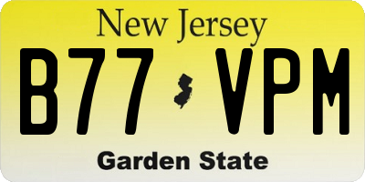 NJ license plate B77VPM