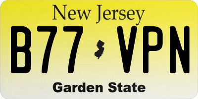 NJ license plate B77VPN