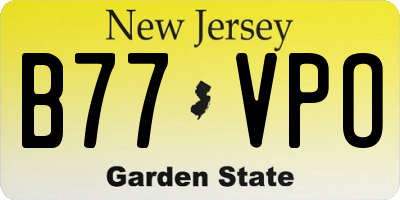 NJ license plate B77VPO