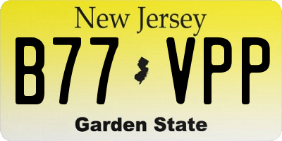 NJ license plate B77VPP