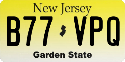 NJ license plate B77VPQ