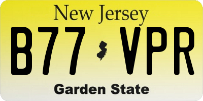 NJ license plate B77VPR