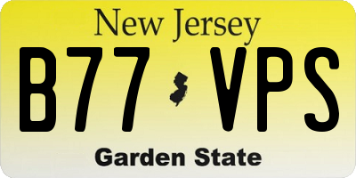 NJ license plate B77VPS