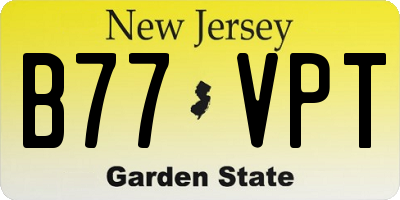 NJ license plate B77VPT